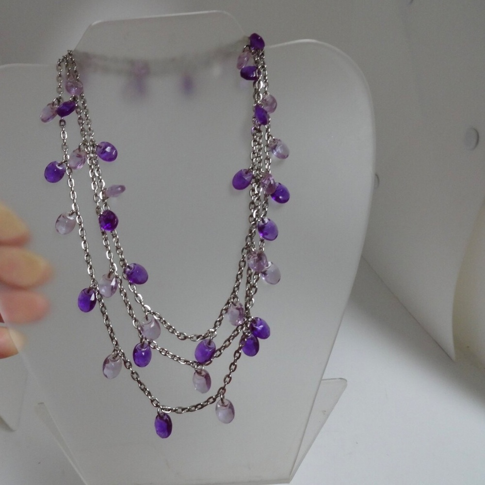 Sarah Coventry Lilac Time Purple Necklace Choker Set NOS Vintage Signed 1976